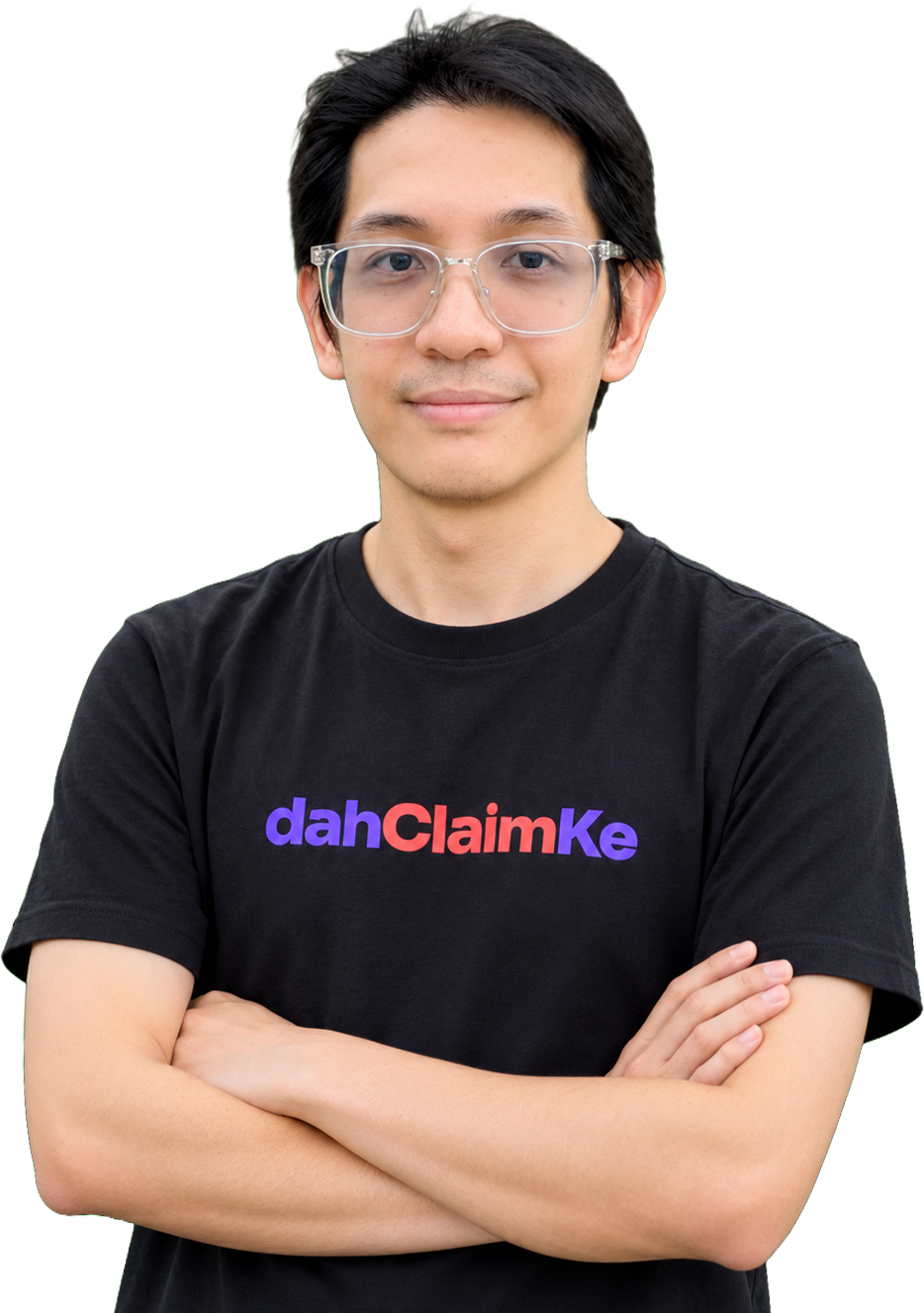 Jeremy Thien, founder of dahClaimKe, in a black shirt with the dahClaimKe logo